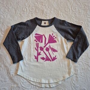 Tea Collection girls size 6 long sleeve printed shirt NWOT